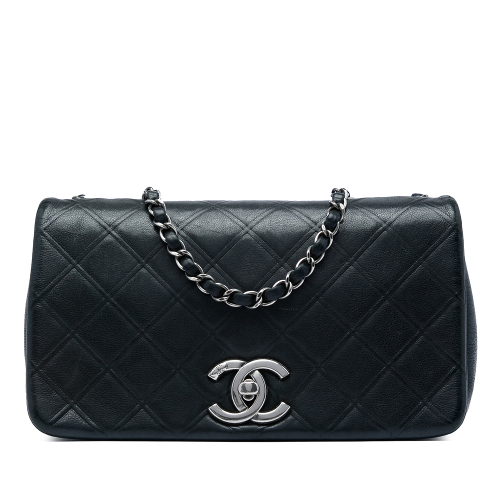Pre-Loved Chanel Medium Diamond Embossed Calfskin New Chic Flap